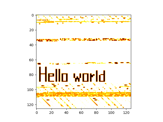 a.out mangled pixel plot